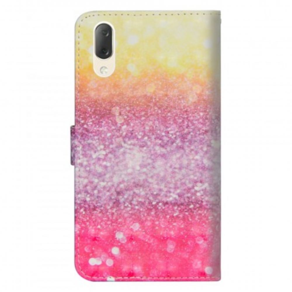 Flip Case voor Sony Xperia L3 Magenta Glitterverloop