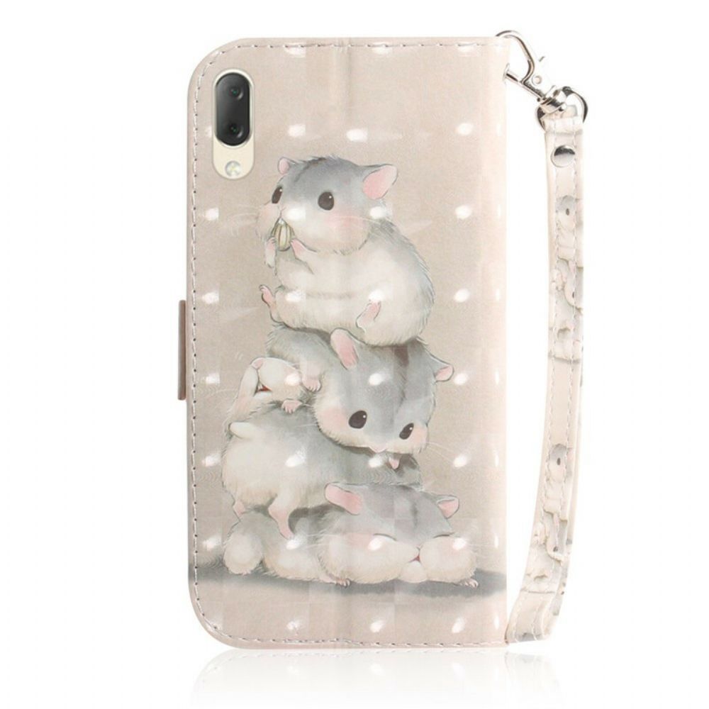 Flip Case voor Sony Xperia L3 Met Ketting Thong Hamsters