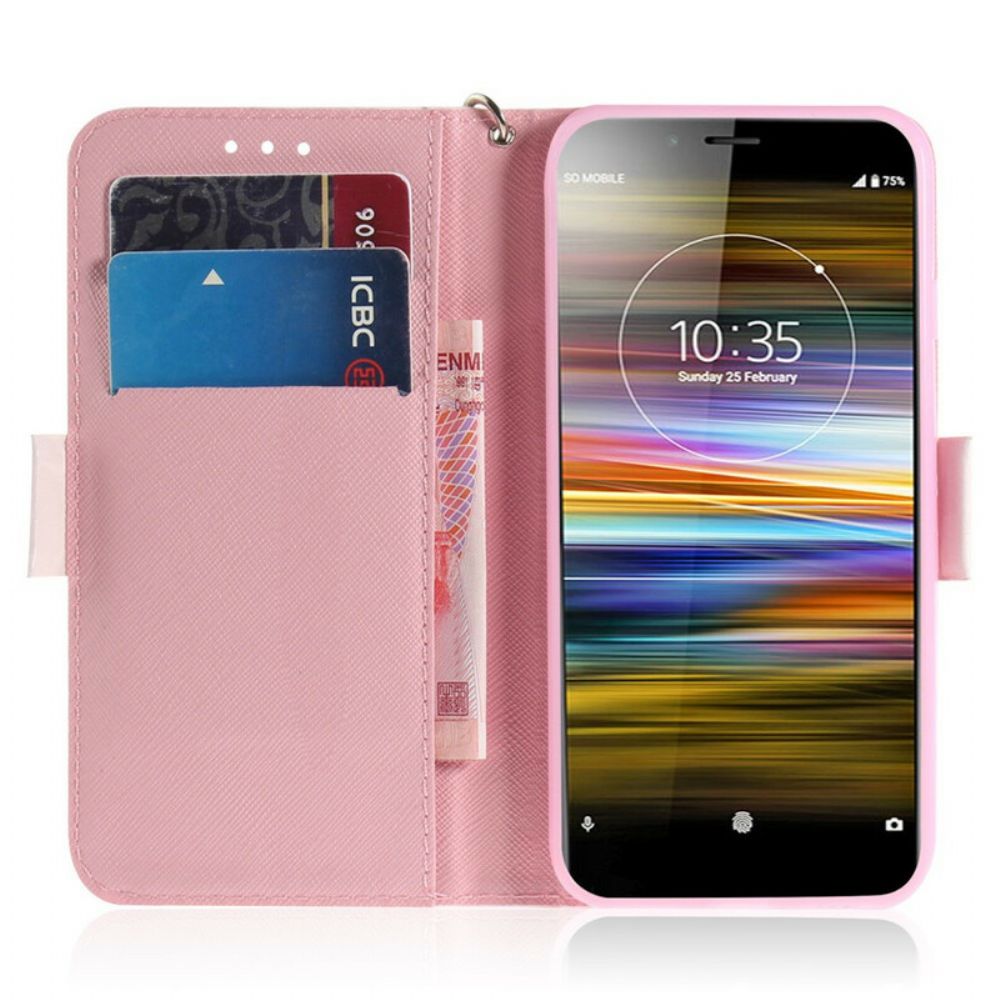 Flip Case voor Sony Xperia L3 Met Ketting Thong Hamsters