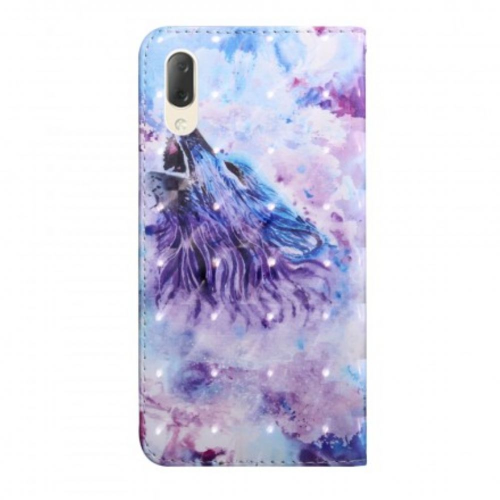 Folio-hoesje voor Sony Xperia L3 Aquarel Wolf