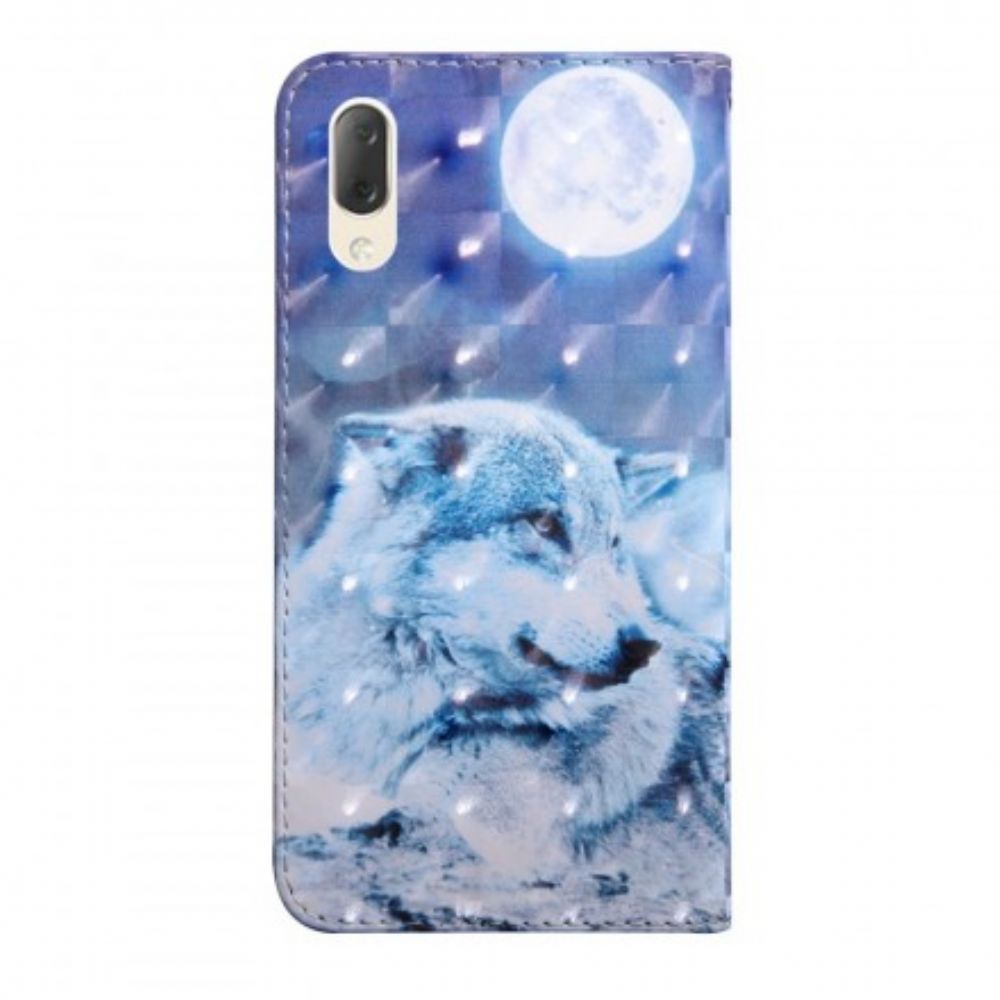 Folio-hoesje voor Sony Xperia L3 Maanlicht Wolf