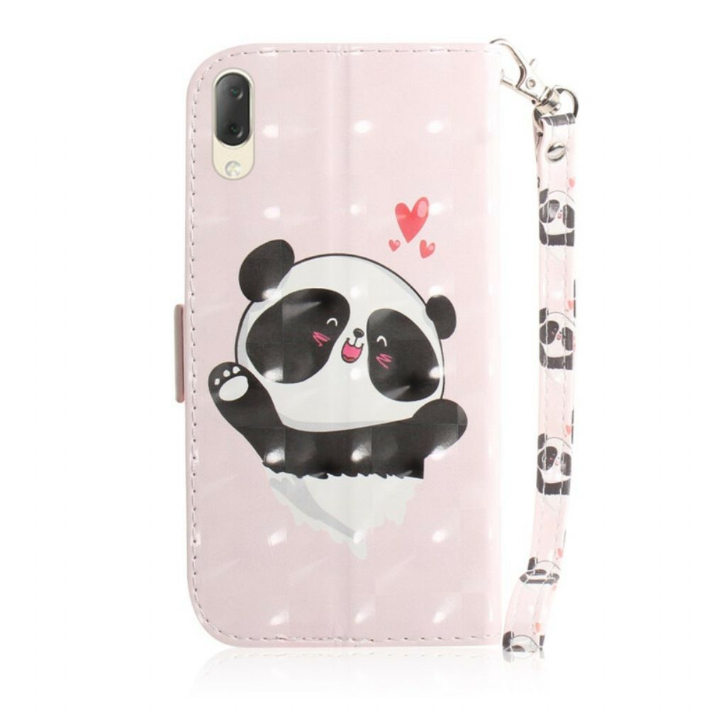 Folio-hoesje voor Sony Xperia L3 Met Ketting Panda Love Met Riem