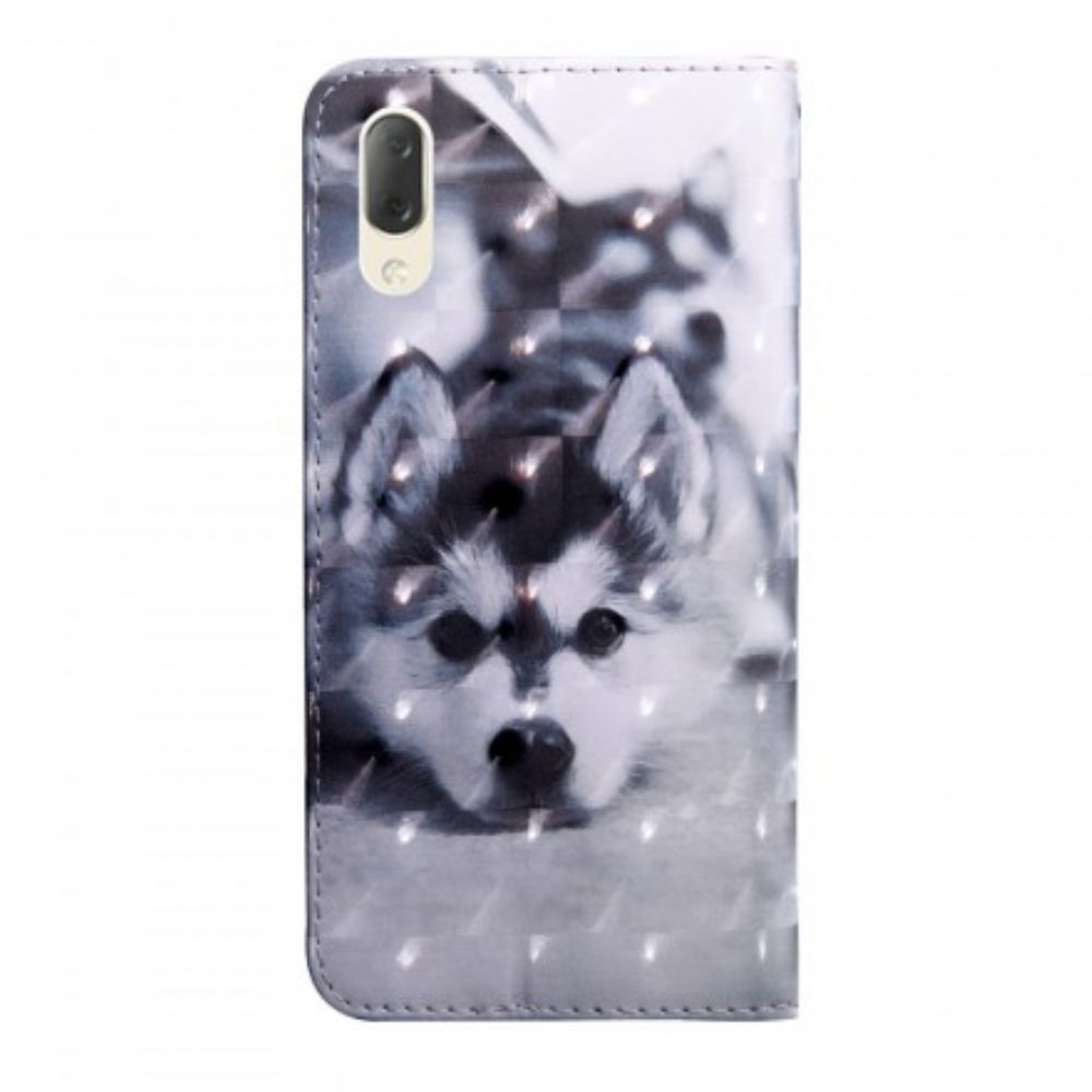 Folio-hoesje voor Sony Xperia L3 Zwart-witte Hond