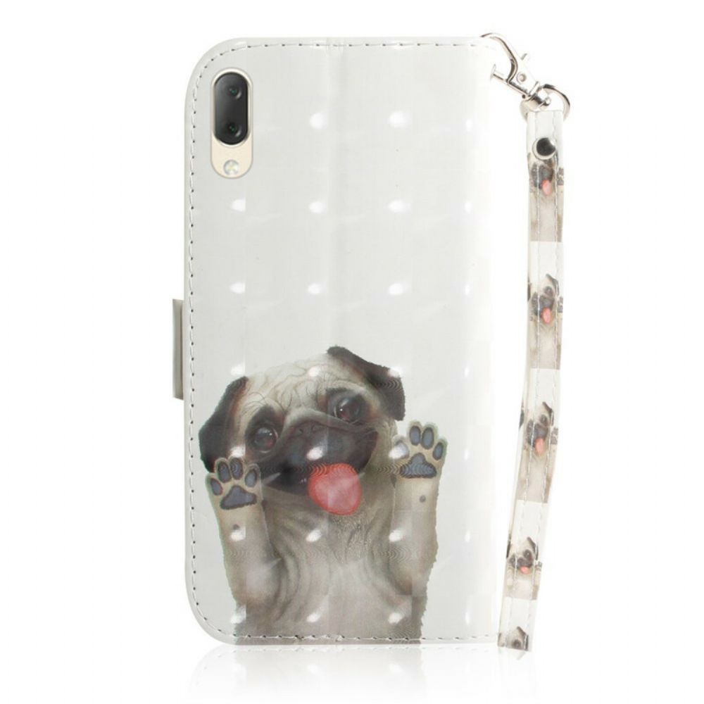 Leren Hoesje voor Sony Xperia L3 Met Ketting Hou Van Mijn Hond Met Riem