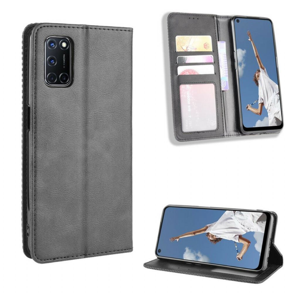 Bescherming Hoesje voor Oppo A72 Folio-hoesje Gestyled Vintage Leereffect