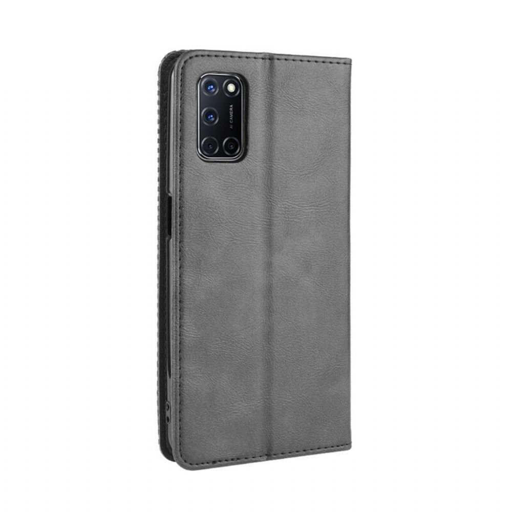 Bescherming Hoesje voor Oppo A72 Folio-hoesje Gestyled Vintage Leereffect