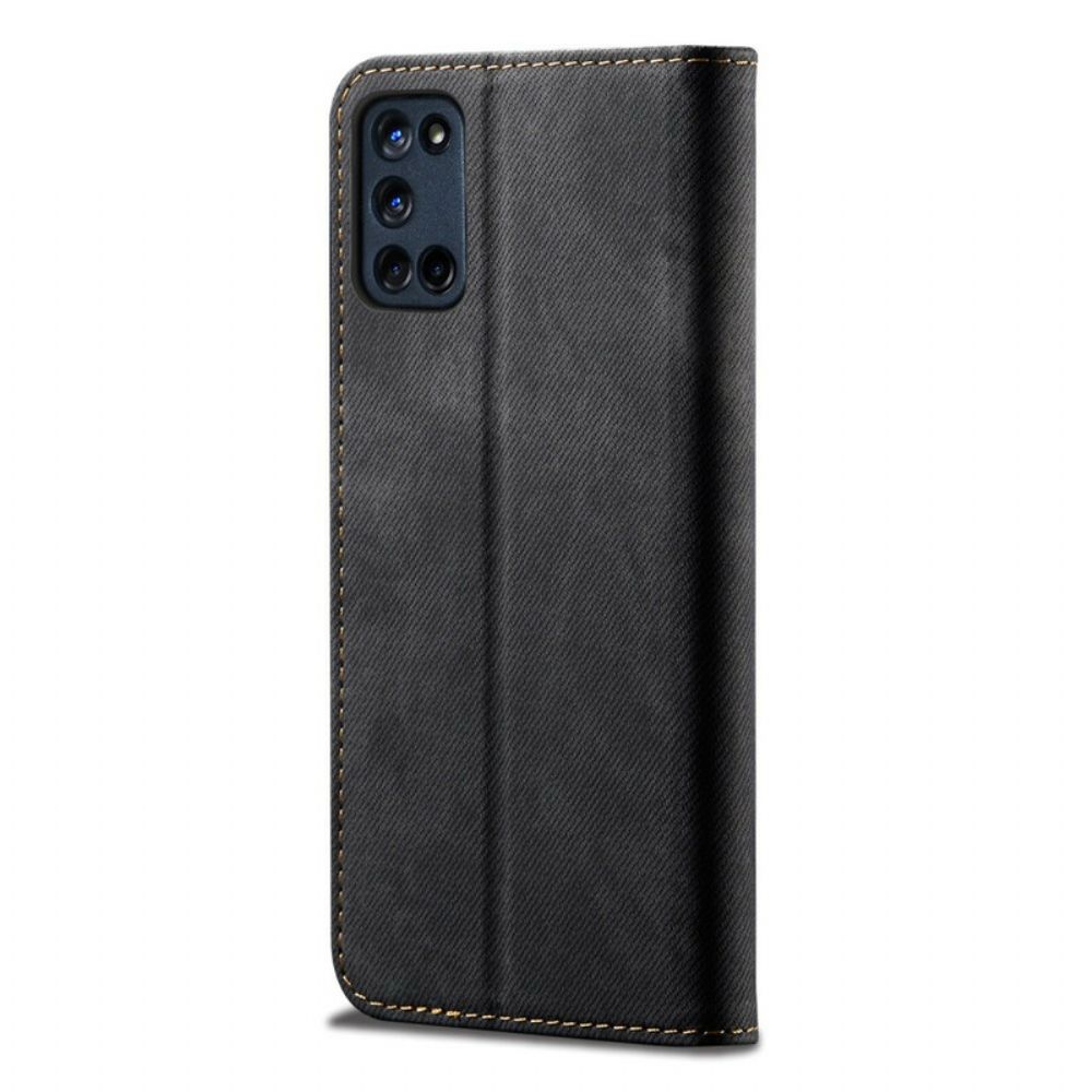 Bescherming Hoesje voor Oppo A72 Folio-hoesje Imitatieleer Jeanstextuur