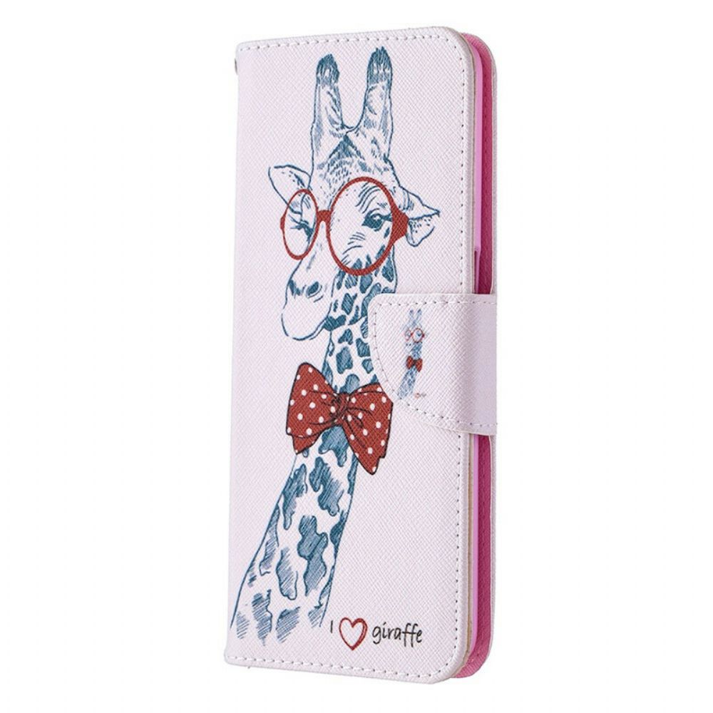 Folio-hoesje voor Oppo A72 Nerdy Giraf