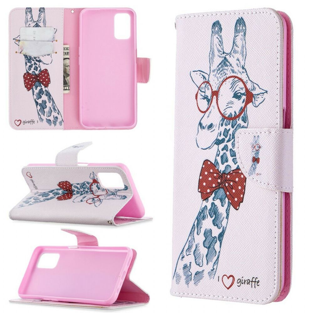 Folio-hoesje voor Oppo A72 Nerdy Giraf