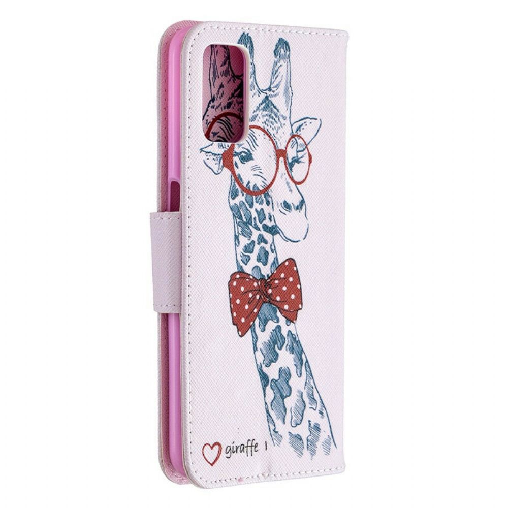 Folio-hoesje voor Oppo A72 Nerdy Giraf