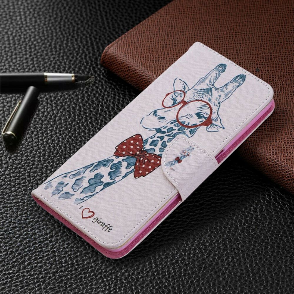 Folio-hoesje voor Oppo A72 Nerdy Giraf