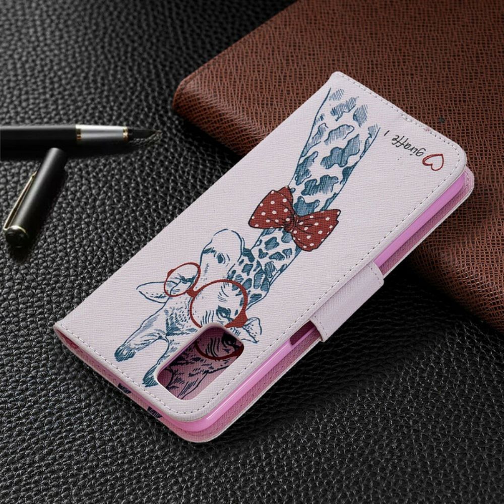 Folio-hoesje voor Oppo A72 Nerdy Giraf