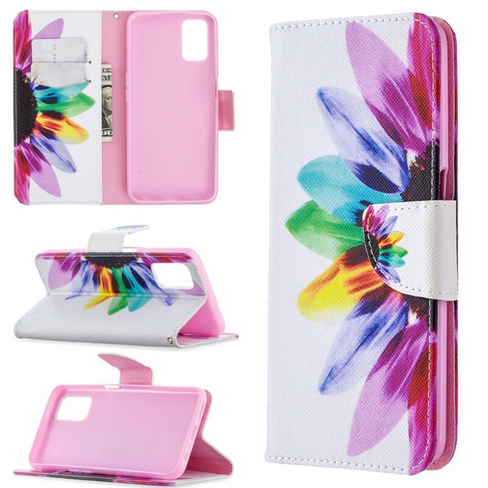 Leren Hoesje voor Oppo A72 Aquarel Bloem