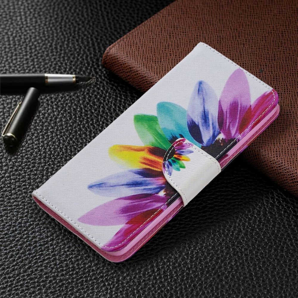 Leren Hoesje voor Oppo A72 Aquarel Bloem