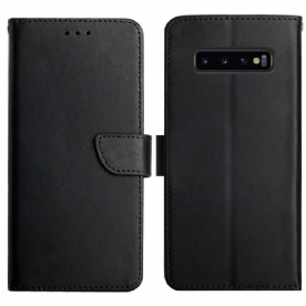 Folio-hoesje voor Samsung Galaxy S10 Plus Echt Nappaleer