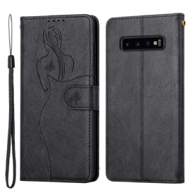 Folio-hoesje voor Samsung Galaxy S10 Plus Kunstleer Silhouet