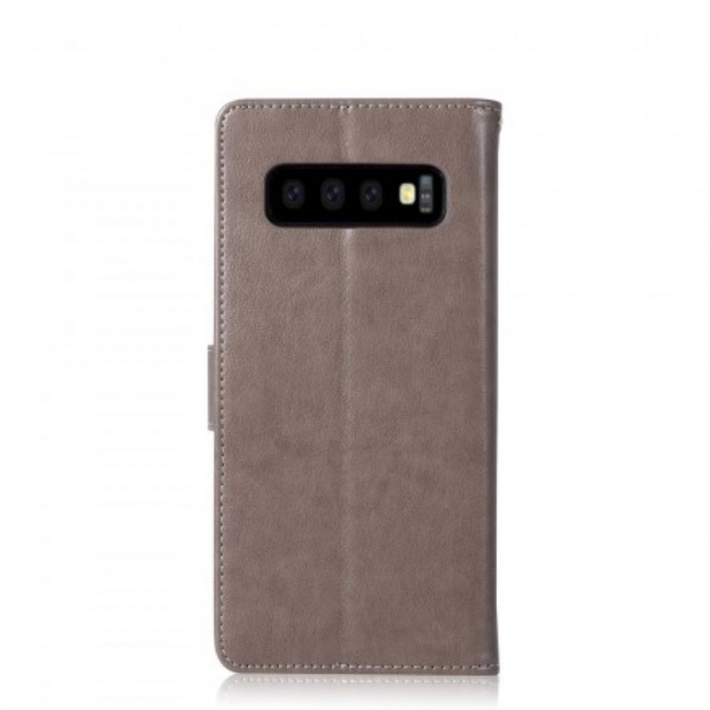 Folio-hoesje voor Samsung Galaxy S10 Plus Leer Effect Catch Dreams Owl