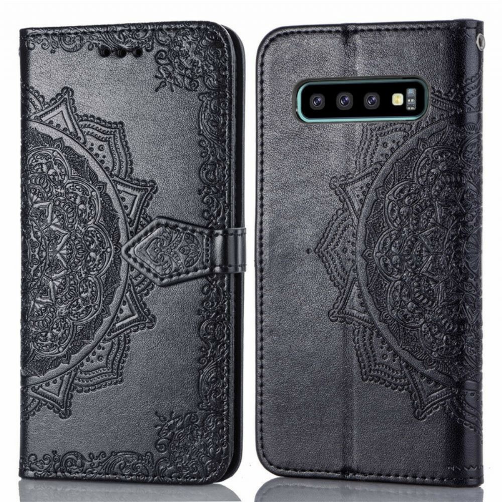 Folio-hoesje voor Samsung Galaxy S10 Plus Mandala Van Middelbare Leeftijd