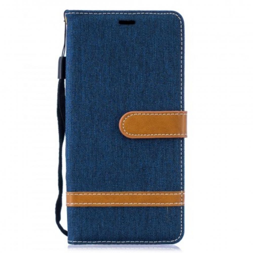 Folio-hoesje voor Samsung Galaxy S10 Plus Met Ketting Stof En Lederlook Band