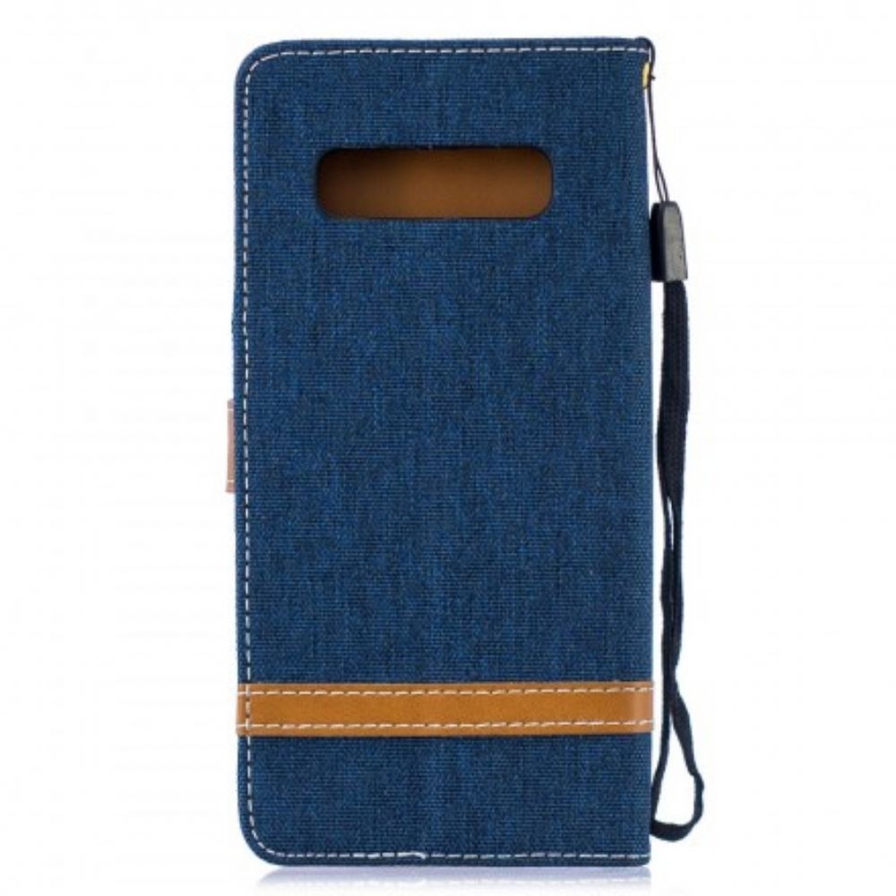 Folio-hoesje voor Samsung Galaxy S10 Plus Met Ketting Stof En Lederlook Band