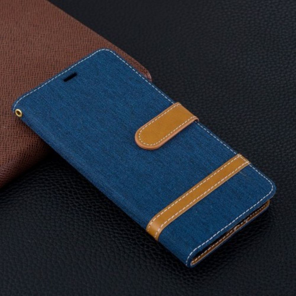 Folio-hoesje voor Samsung Galaxy S10 Plus Met Ketting Stof En Lederlook Band