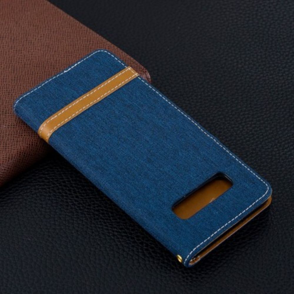 Folio-hoesje voor Samsung Galaxy S10 Plus Met Ketting Stof En Lederlook Band