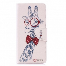 Folio-hoesje voor Samsung Galaxy S10 Plus Nerdy Giraf