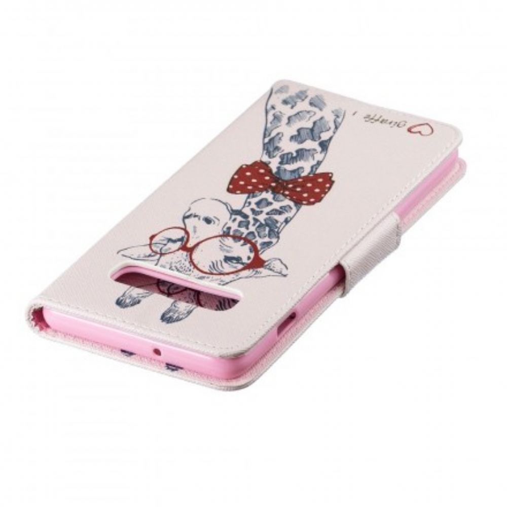 Folio-hoesje voor Samsung Galaxy S10 Plus Nerdy Giraf