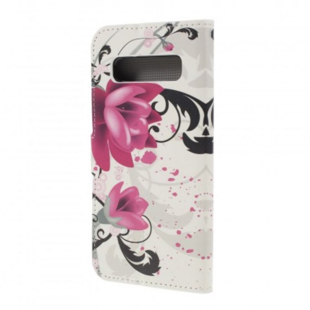 Folio-hoesje voor Samsung Galaxy S10 Plus Vlinders En Bloemen