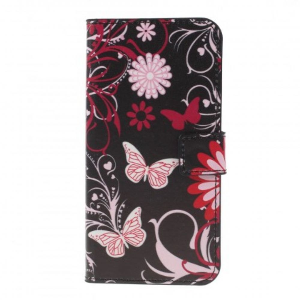 Folio-hoesje voor Samsung Galaxy S10 Plus Vlinders En Bloemen