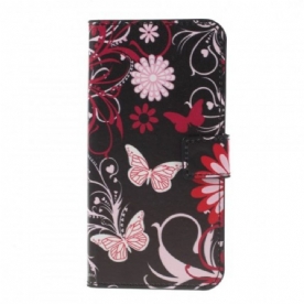 Folio-hoesje voor Samsung Galaxy S10 Plus Vlinders En Bloemen