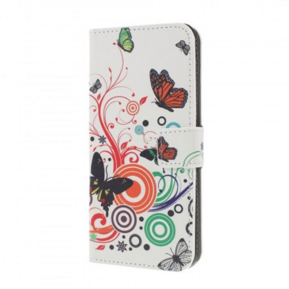 Folio-hoesje voor Samsung Galaxy S10 Plus Vlinders En Bloemen