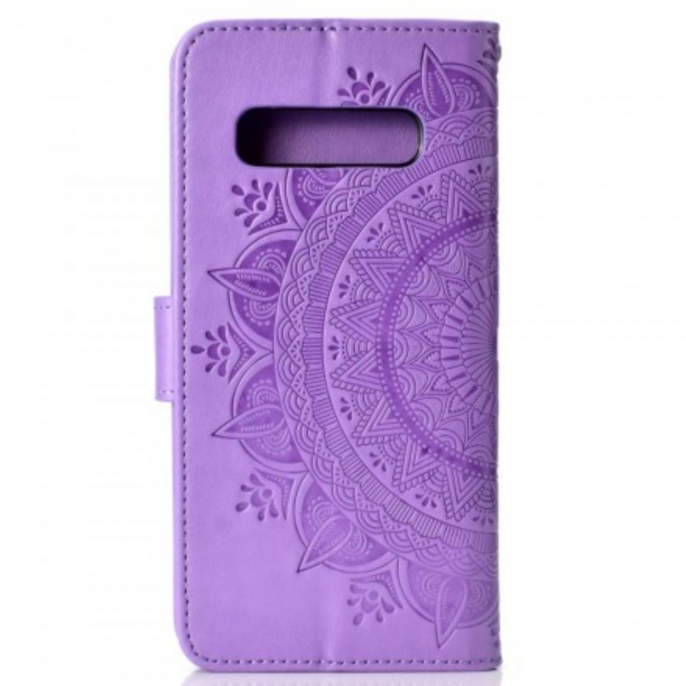 Folio-hoesje voor Samsung Galaxy S10 Plus Zon Mandala