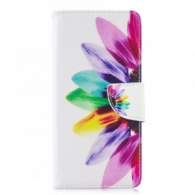 Leren Hoesje voor Samsung Galaxy S10 Plus Aquarel Bloem