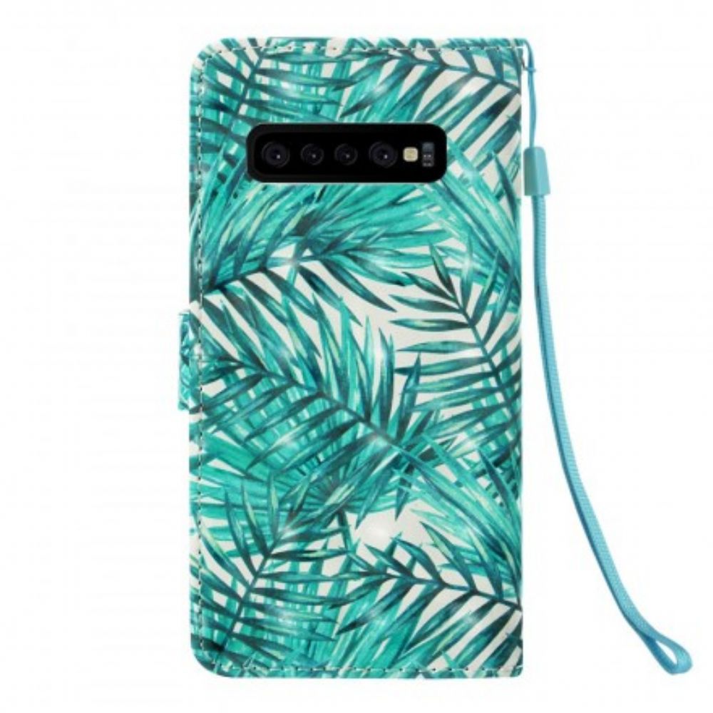 Leren Hoesje voor Samsung Galaxy S10 Plus Bladeren