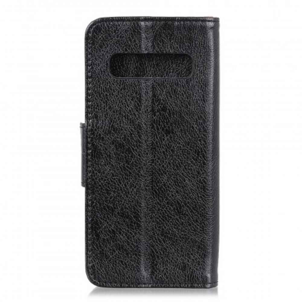 Leren Hoesje voor Samsung Galaxy S10 Plus Glanzend Leereffect