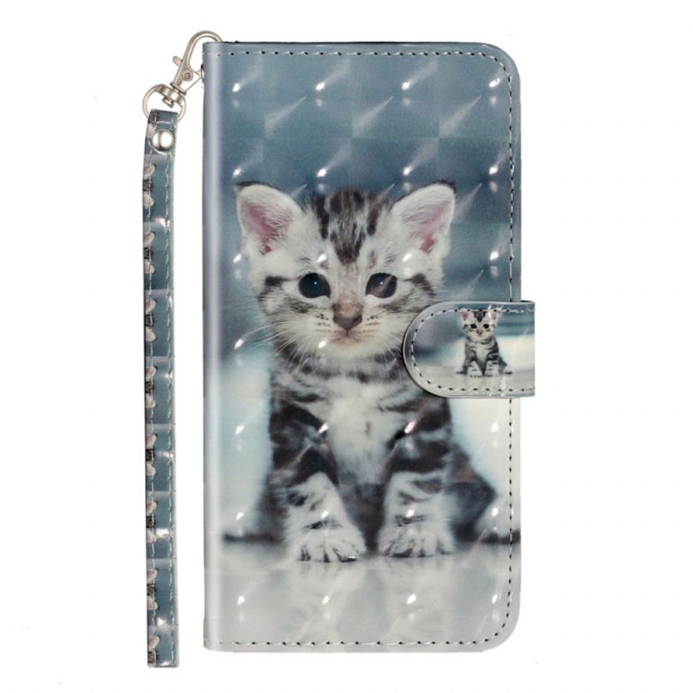 Leren Hoesje voor Samsung Galaxy S10 Plus Met Ketting Lichtvlekken Riem Kitten