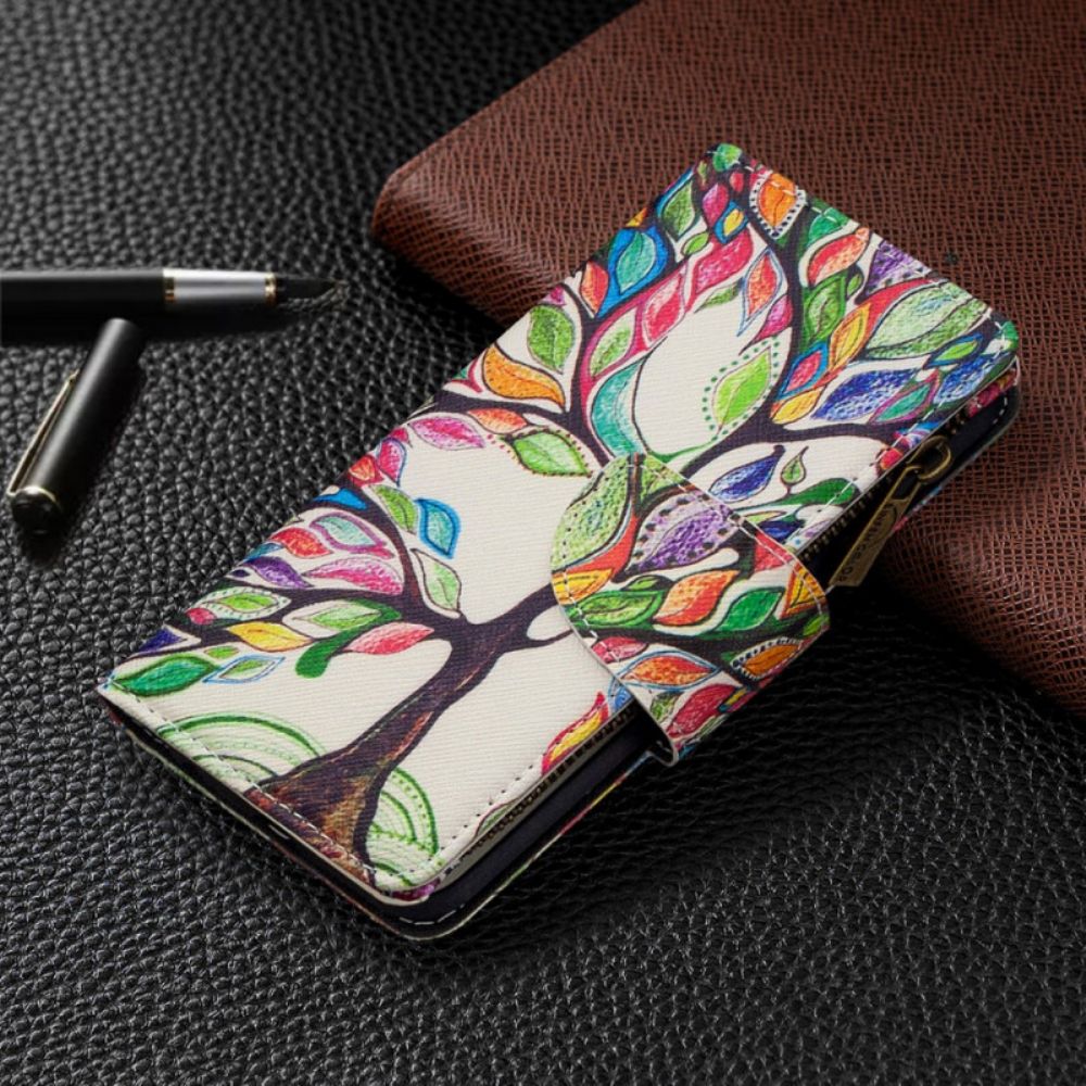 Leren Hoesje voor Samsung Galaxy S10 Plus Zak Met Ritssluiting Met Boom