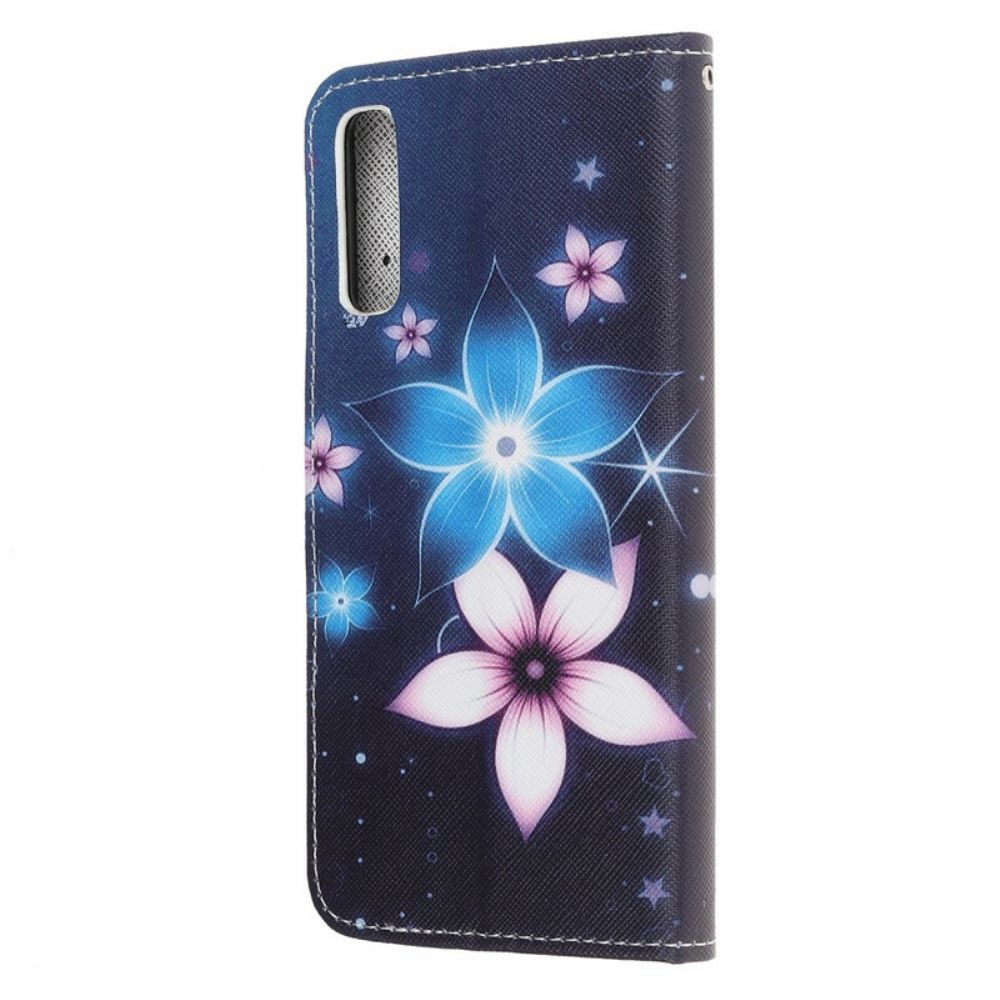 Folio-hoesje voor Huawei P Smart S Met Ketting Maanband Bloemen