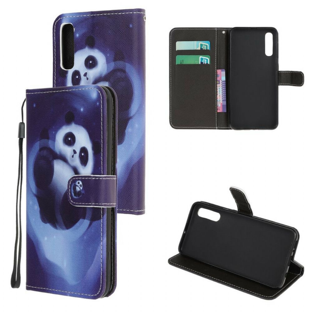 Folio-hoesje voor Huawei P Smart S Met Ketting Thong Space Panda