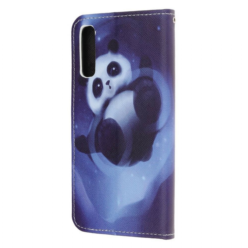 Folio-hoesje voor Huawei P Smart S Met Ketting Thong Space Panda