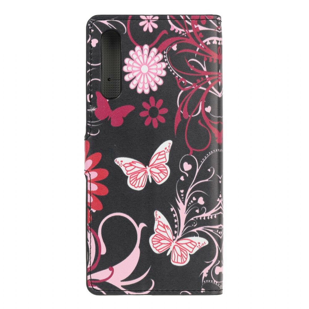 Folio-hoesje voor Huawei P Smart S Vlinders En Bloemen