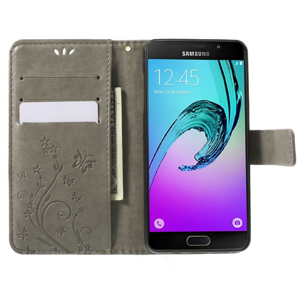 Folio-hoesje voor Samsung Galaxy A5 2016 Vlinders En Bloemen