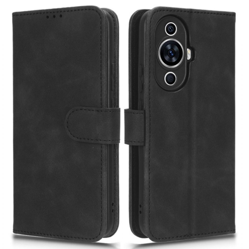 Flip Case Leren Huawei Nova 12s Suède-effect Met Riempje