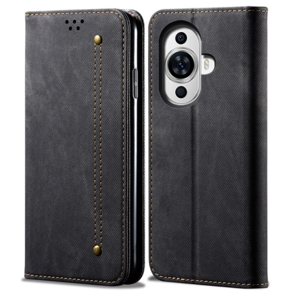 Folio-hoesje Huawei Nova 12s Telefoonhoesje Jeansstof