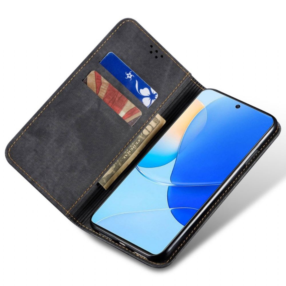 Folio-hoesje Huawei Nova 12s Telefoonhoesje Jeansstof