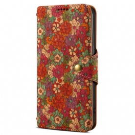 Leren Hoesje Huawei Nova 12s Bloemenpatronen Bescherming Hoesje