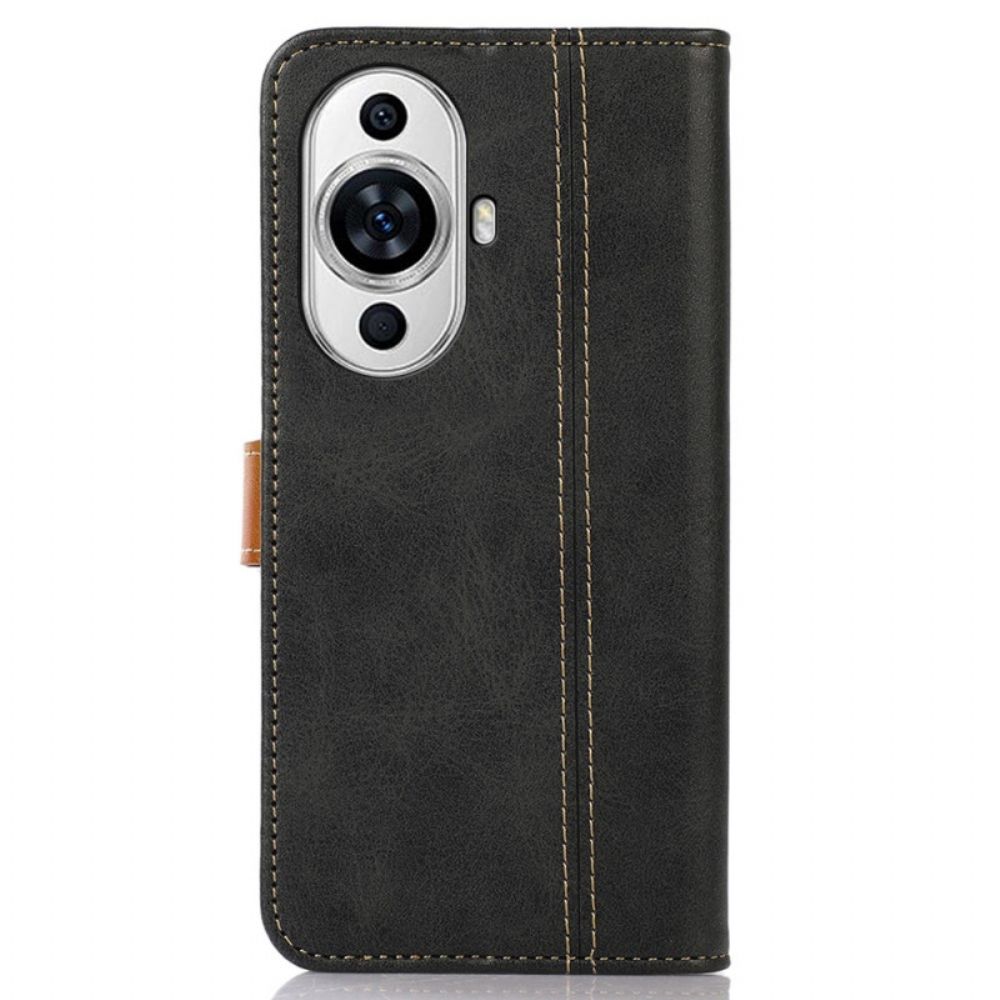 Leren Hoesje Huawei Nova 12s Vintage Sluiting Bescherming Hoesje