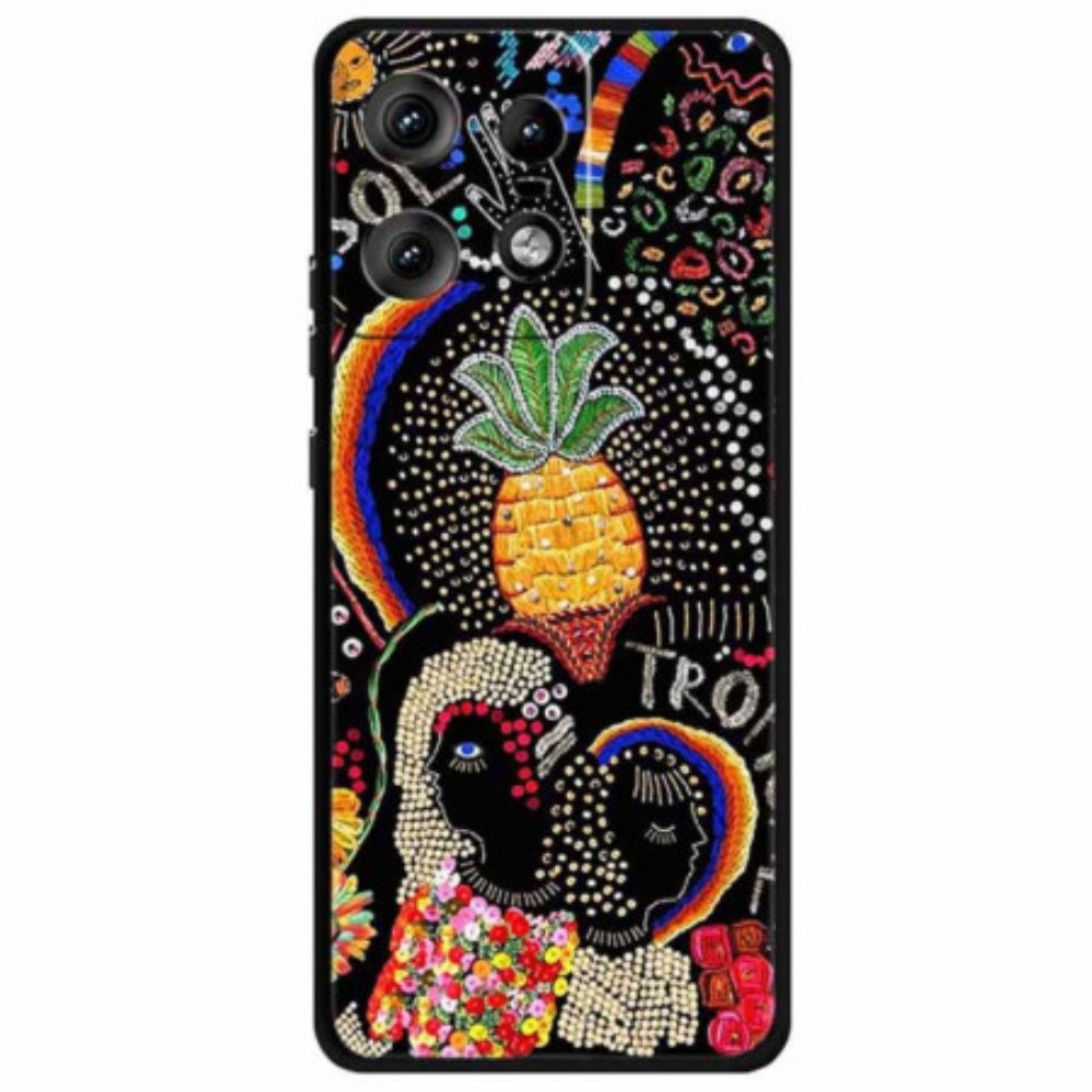 Case Hoesje Motorola Edge 50 Pro Telefoonhoesje Ananasbloem