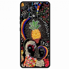 Case Hoesje Motorola Edge 50 Pro Telefoonhoesje Ananasbloem